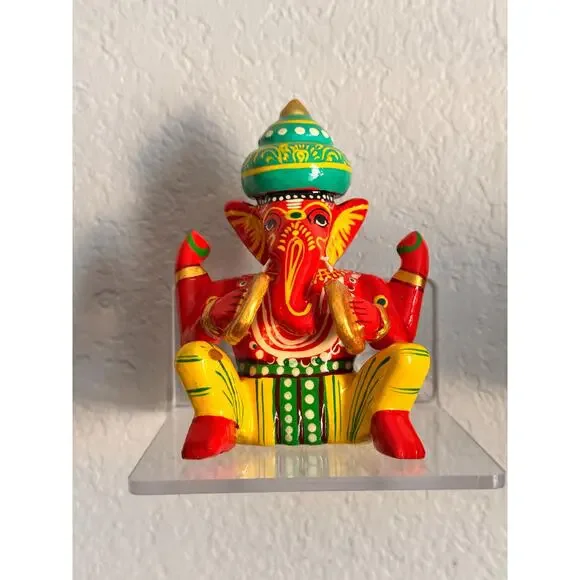 Vibrant Varanasi Musical Ganesha (natural dye) - set of 6 - Picture 7 of 8